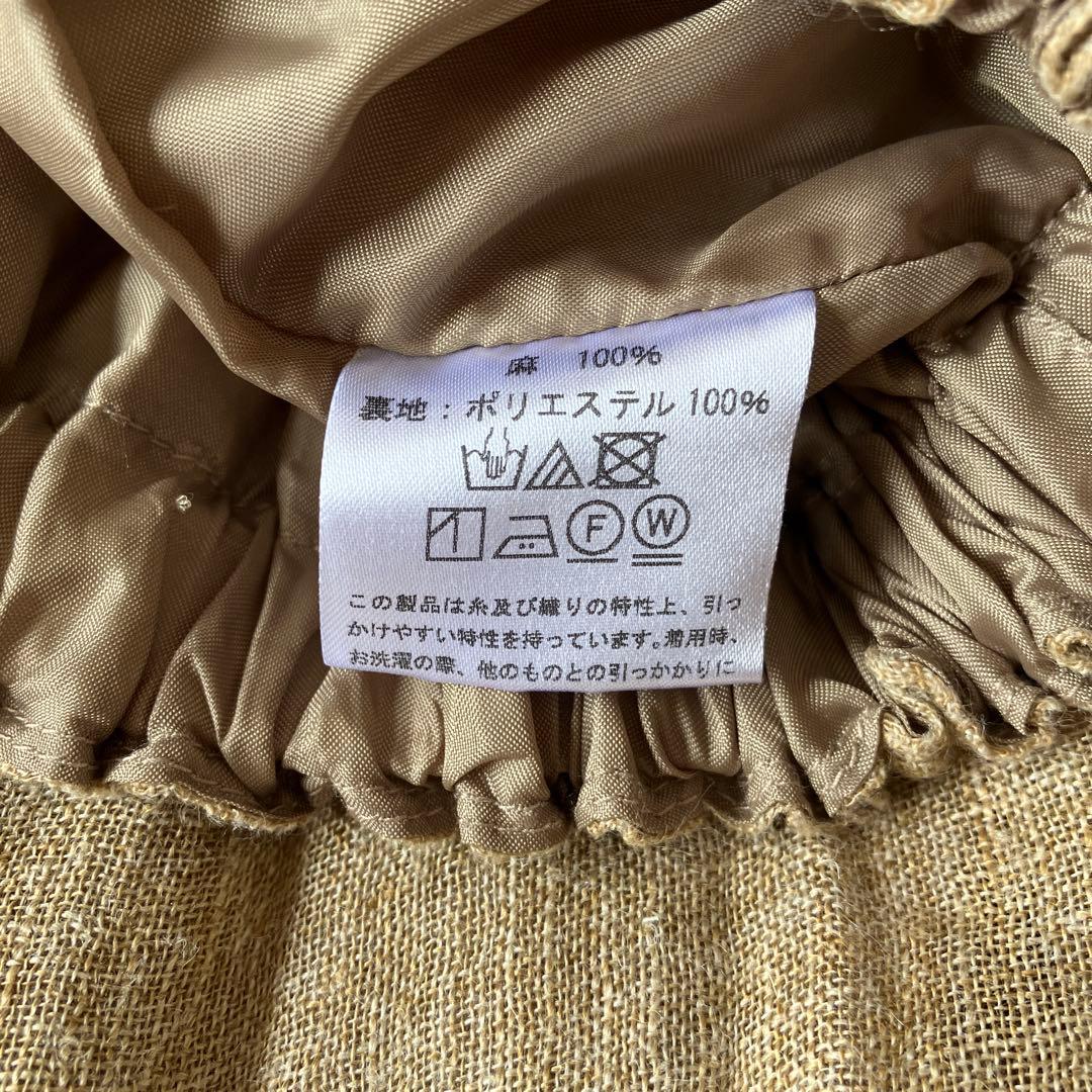 中川政七商店　麻のかや織り　キュロットスカート　リネン100%