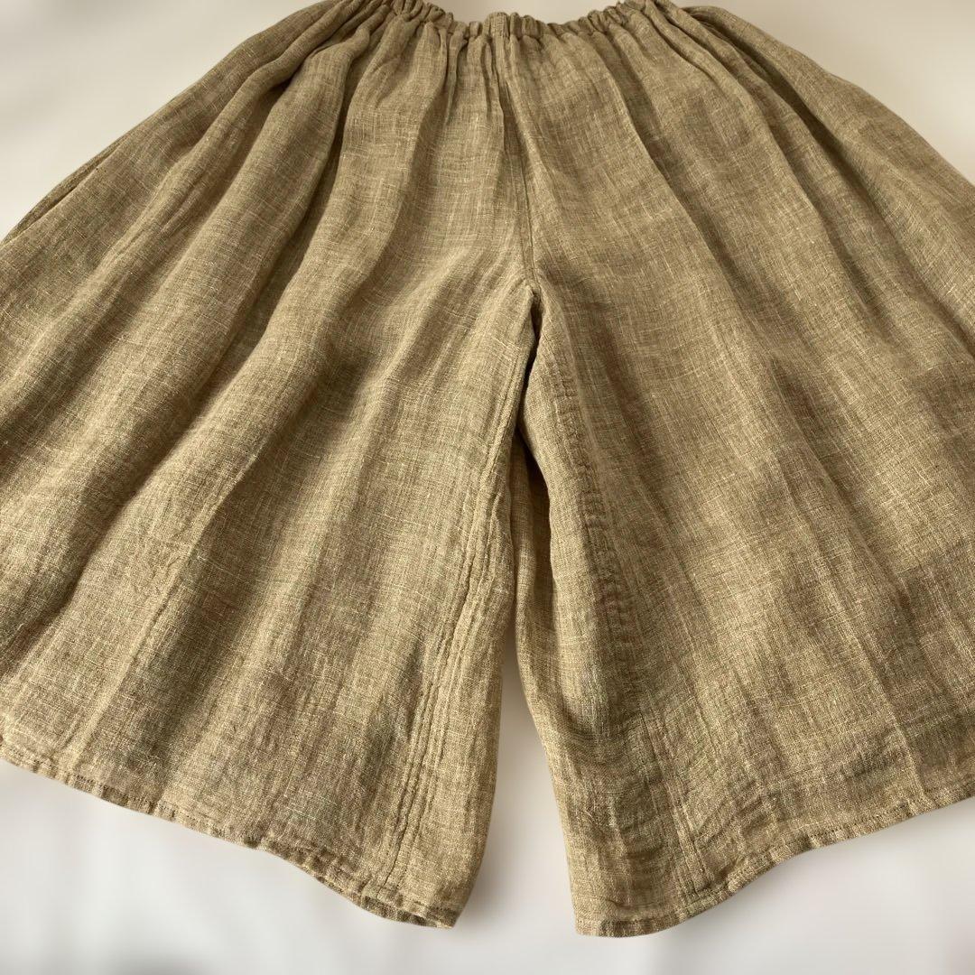 中川政七商店　麻のかや織り　キュロットスカート　リネン100%