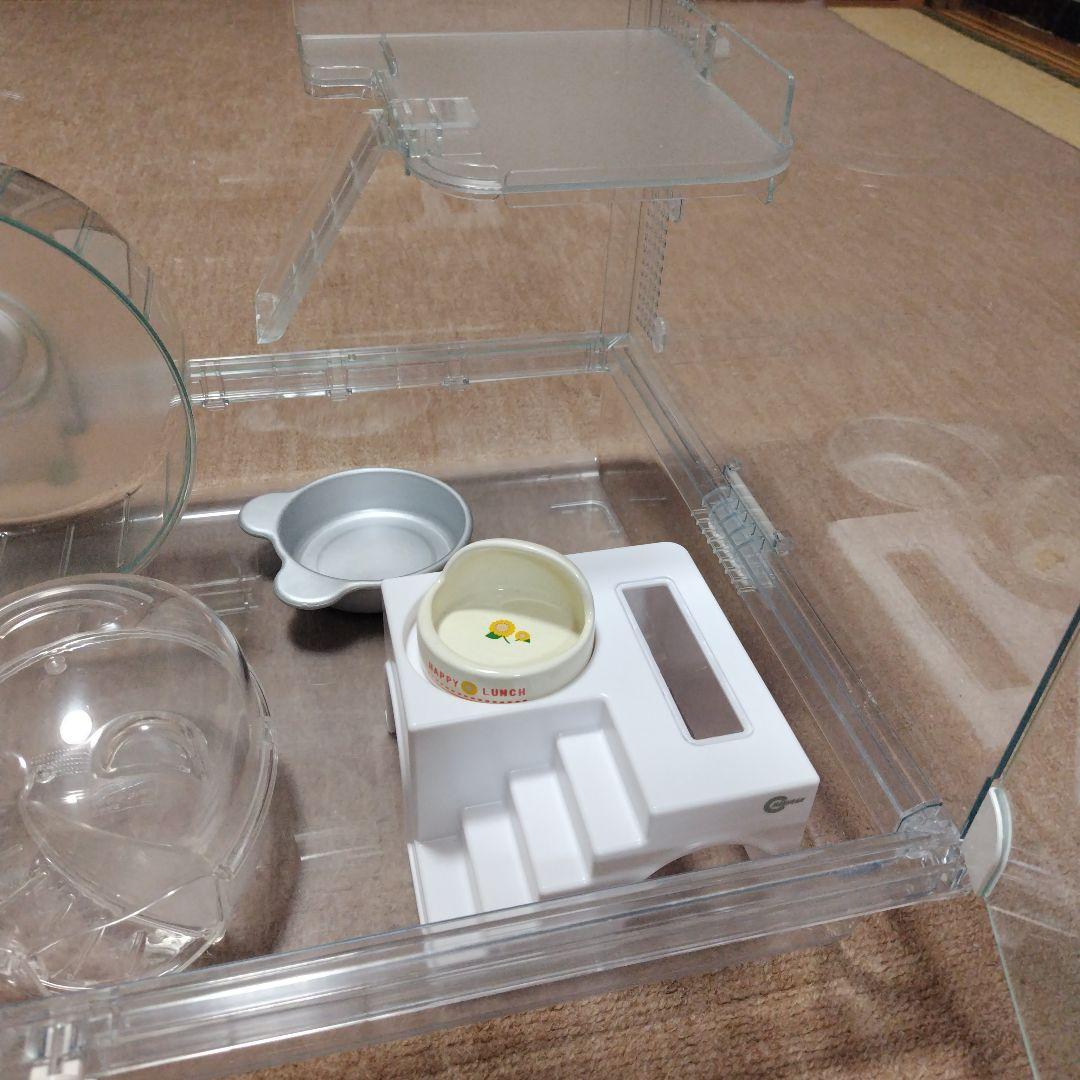 GEXハムスター用クリアケージ 付属品付(横57cm横38cm高さ40cm)