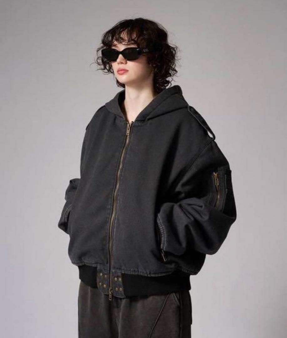 ANDER HUNK ショートダックフードジャケット L