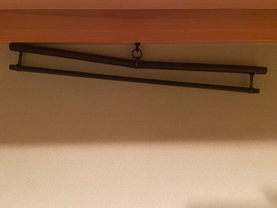 李朝 朝鮮 木製 金具付き 自在鉤