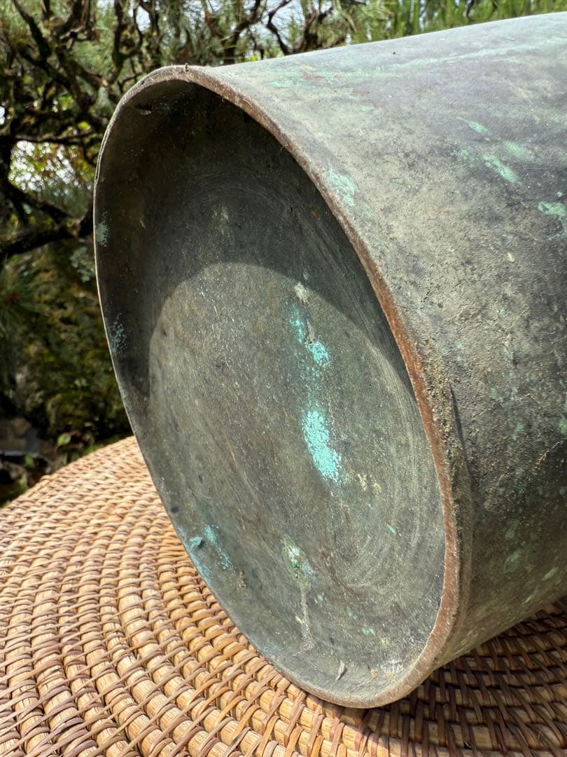 アンティークの素敵な鉄瓶 銅製　緑青付き 民藝　伝統工芸　蚤の市　手仕事