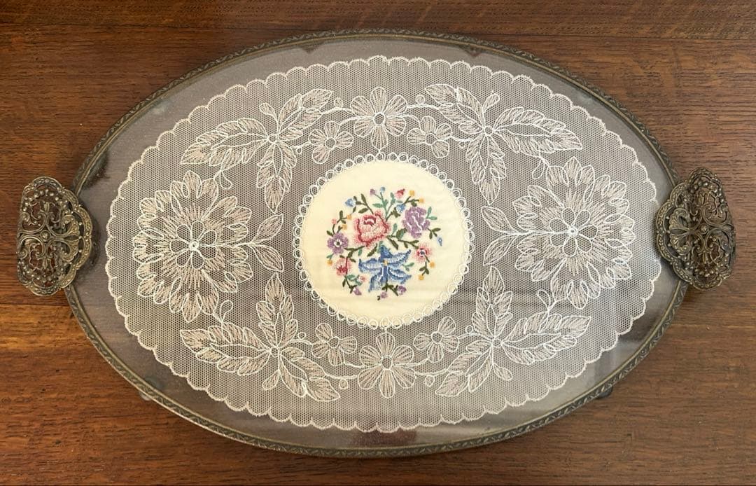 アンティーク ドレッシングトレイ(オーバル)