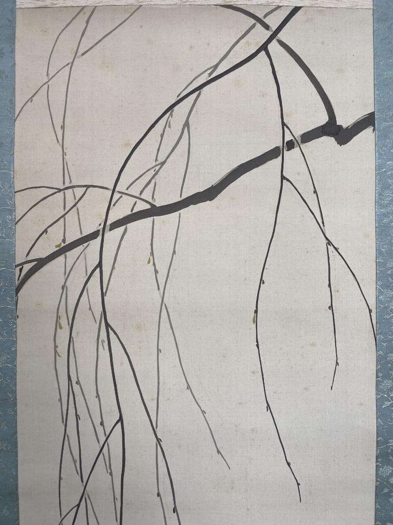 ア*ー様 加藤英舟『春信』雀 花鳥図 共箱 四条派 愛知生まれ 絹本 掛軸231