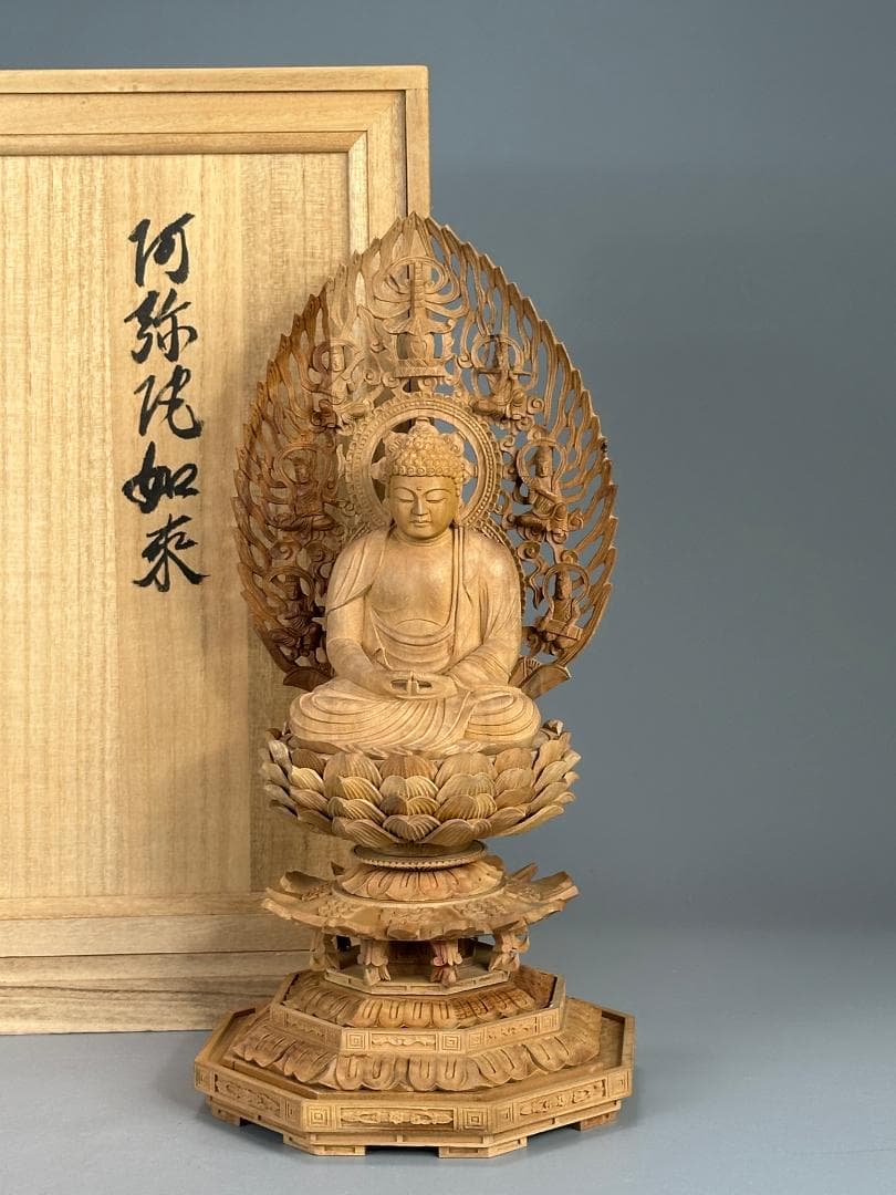 仏教美術　木彫　相国大龍　有馬頼底　白檀　細密木彫　証明書付　仏像　美品　共箱付