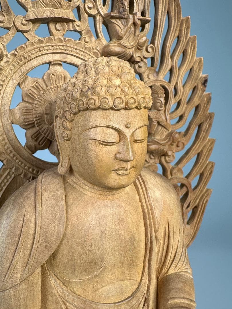 仏教美術　木彫　相国大龍　有馬頼底　白檀　細密木彫　証明書付　仏像　美品　共箱付