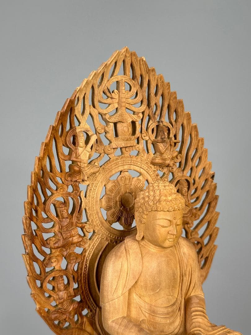 仏教美術　木彫　相国大龍　有馬頼底　白檀　細密木彫　証明書付　仏像　美品　共箱付