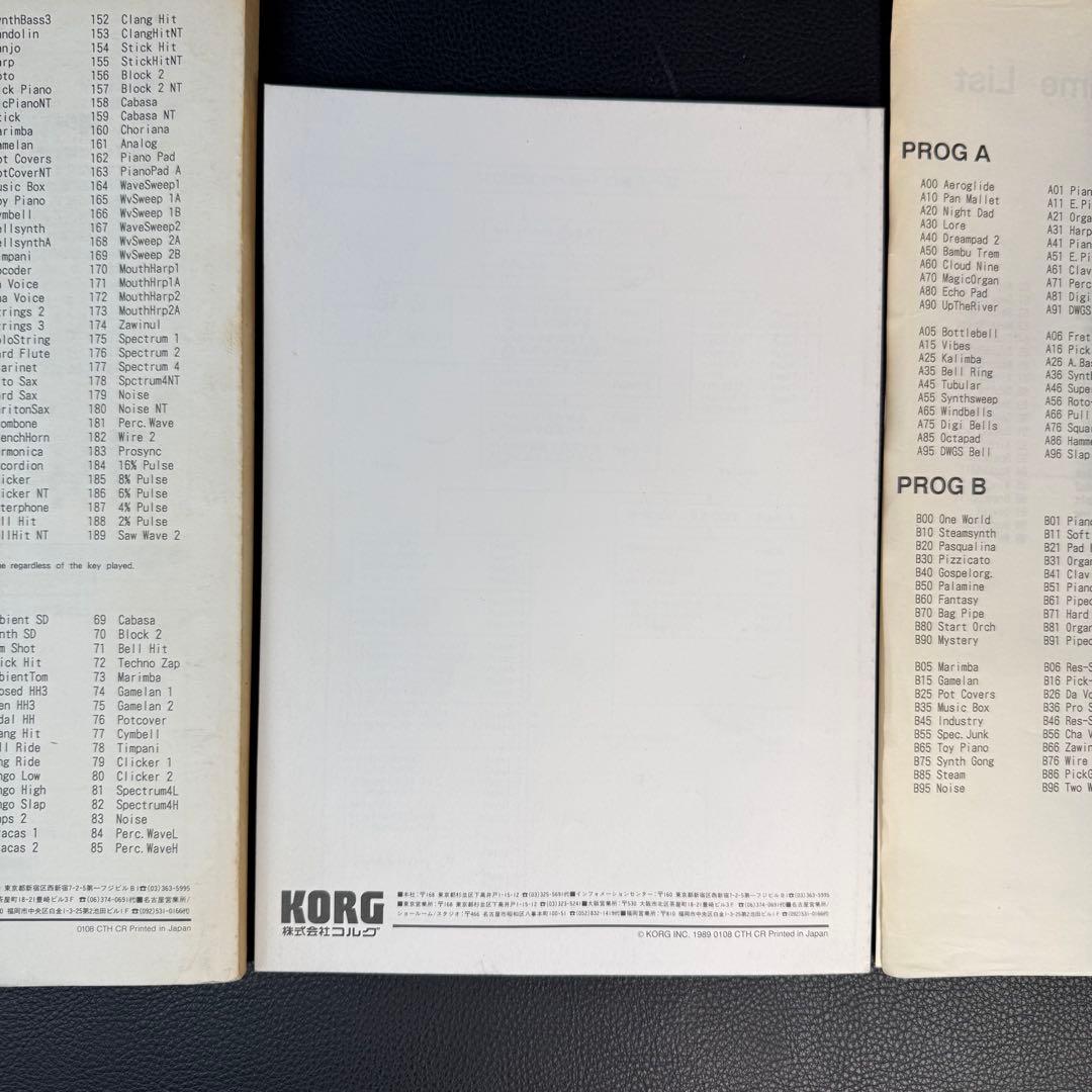 KORG/コルグ T1 T2 T3 リファレンス・ガイド　オペレーション・ガイド