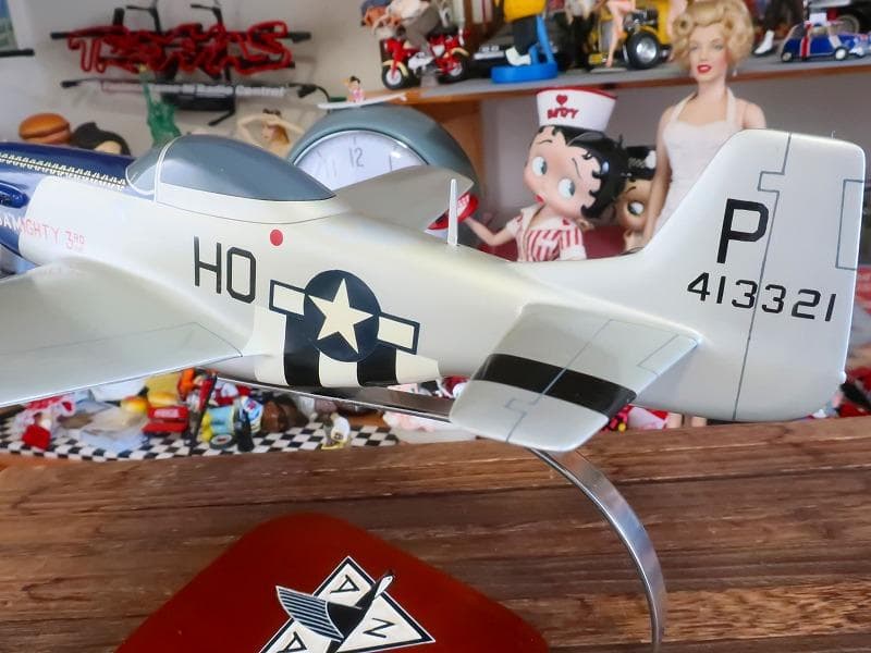 木製飛行機模型 40cm マスタングP-51 クリプスマイティ1/48