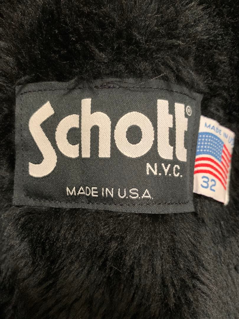 [値下げ]Schott シングルライダース ブラック レザー サイズ32