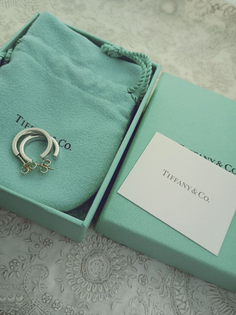 現行品 磨き済 ティファニー 1837 フープ ピアス スモール シルバー