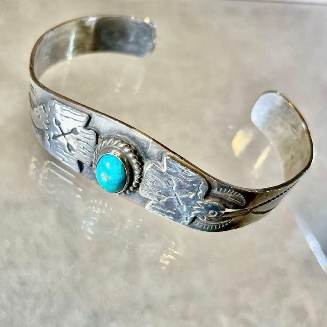 インディアンジュエリー ナバホ バングル ターコイズネックレス付き