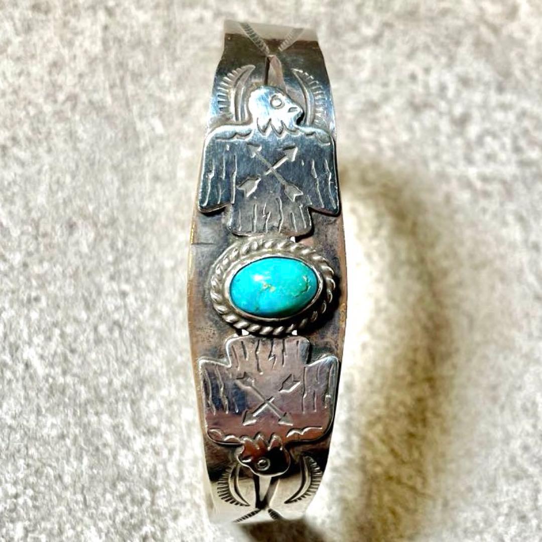 インディアンジュエリー ナバホ バングル ターコイズネックレス付き