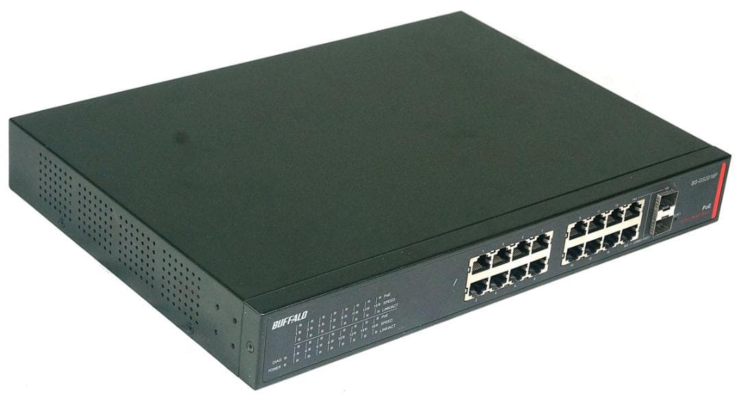 BUFFALO PoE対応スイッチ BS-GS2016P 防犯カメラ等に！