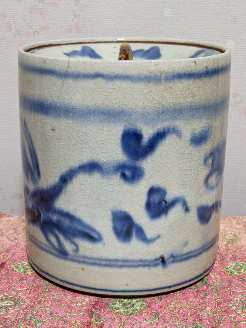 ♦ 安南染付 古渡り 蜻蛉紋 水指 茶道具 古玩 コレクション骨董品アンティーク