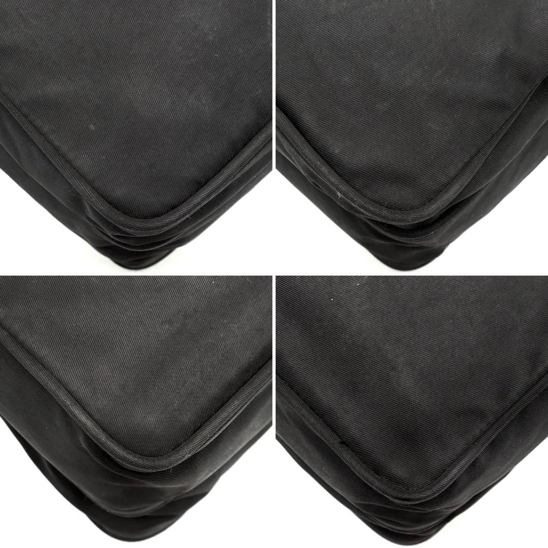 正規品 プラダ ショルダーバッグ 三角ロゴ 白タグ 斜め掛け ユニセックス 黒