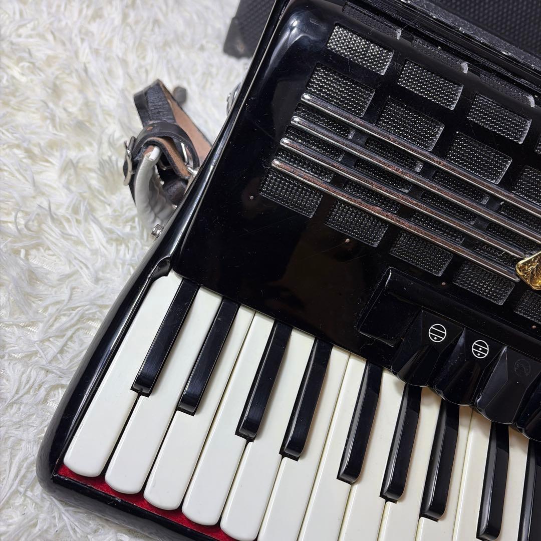 【希少】オールブラック TOMBO トンボ アコーディオン T 48 ケース付