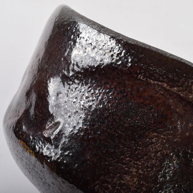 茶道具　黒楽茶碗　陶印あり　時代箱　V　R9389