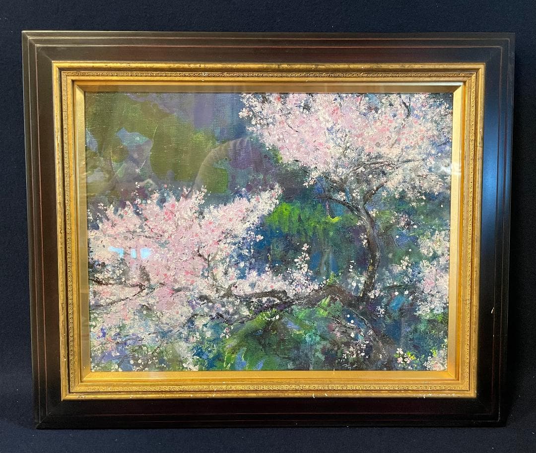 「真作」作者不明　風景画　油彩画　額装　サイン有り　F6号