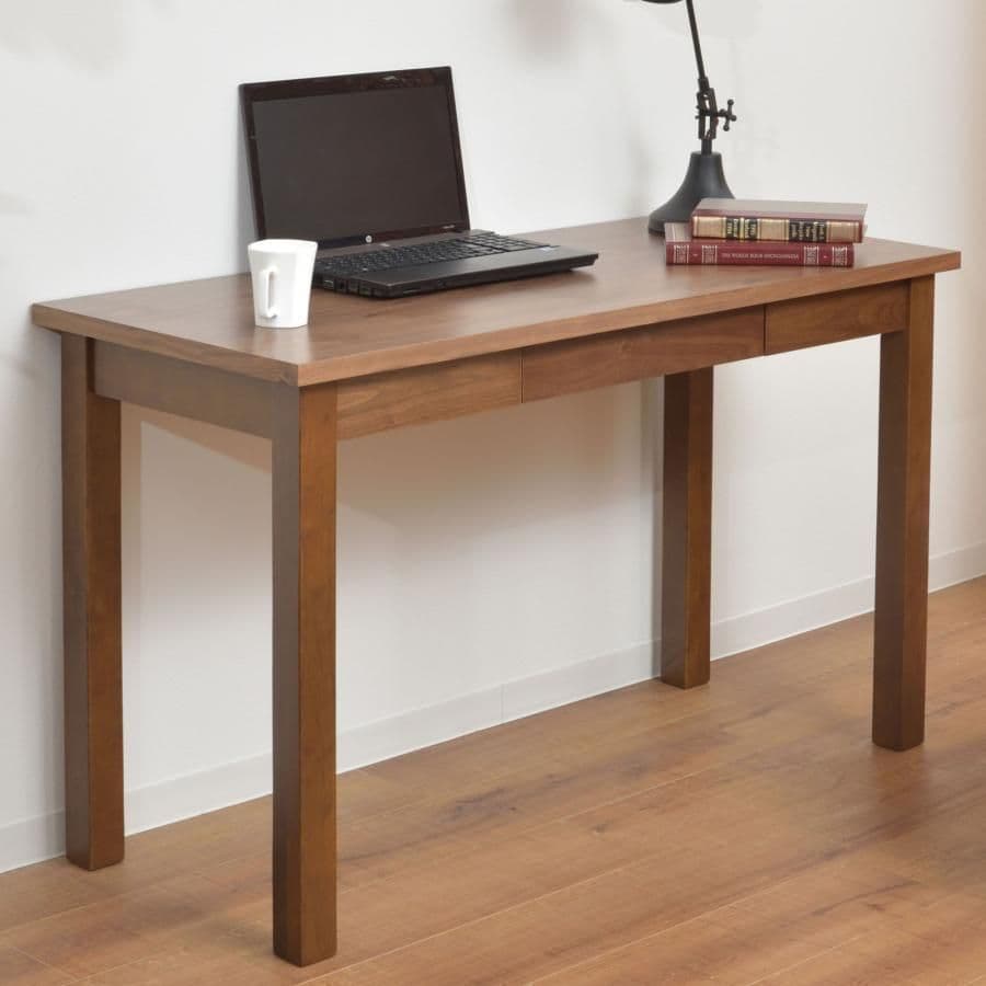 木製長方形デスク　学習机　勉強机　天然木　ウォルナット　茶色　ブラウン　おしゃれ