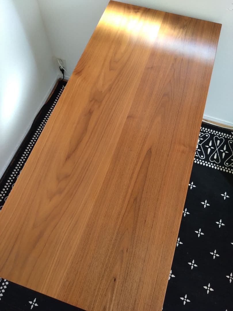 木製長方形デスク　学習机　勉強机　天然木　ウォルナット　茶色　ブラウン　おしゃれ