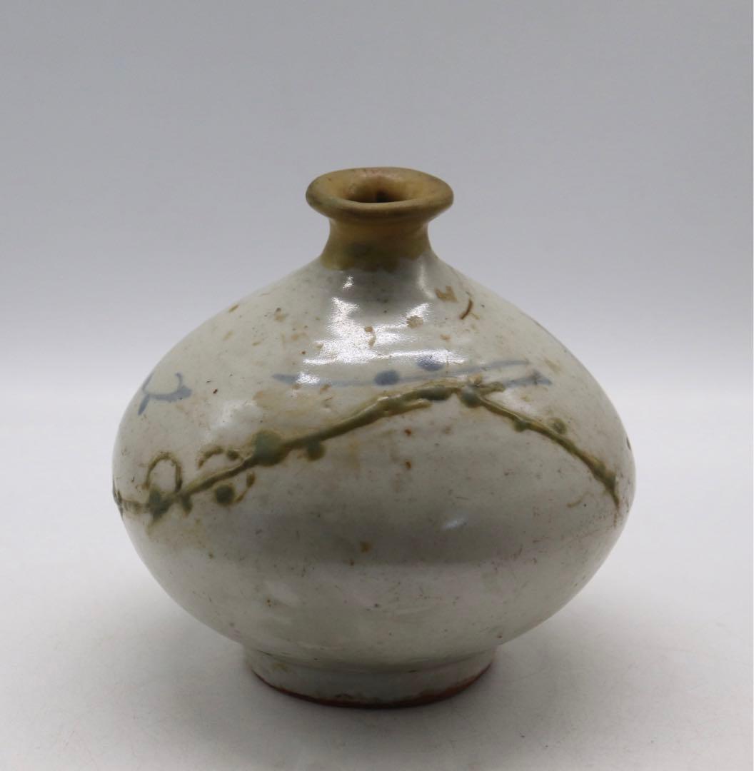 李朝　染付　油壺　アンティーク　送料込み1121