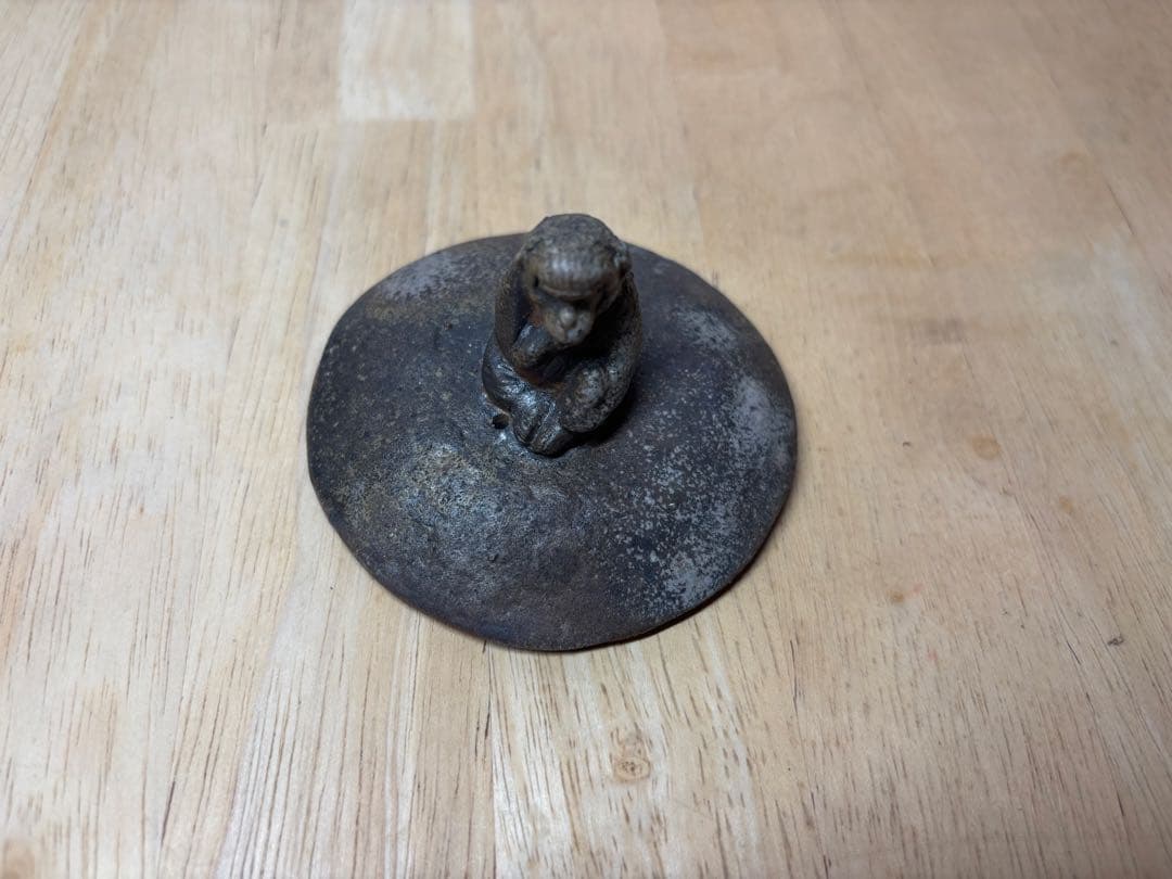 ㊸備前焼 宝瓶 登り窯 猿 サル さる 手びねり 急須