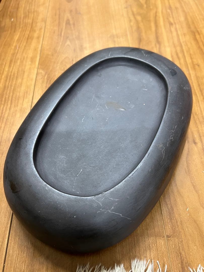 中国古美術　歙州　蝙蝠龍紋硯　硯　書　端渓硯 / 西X-44