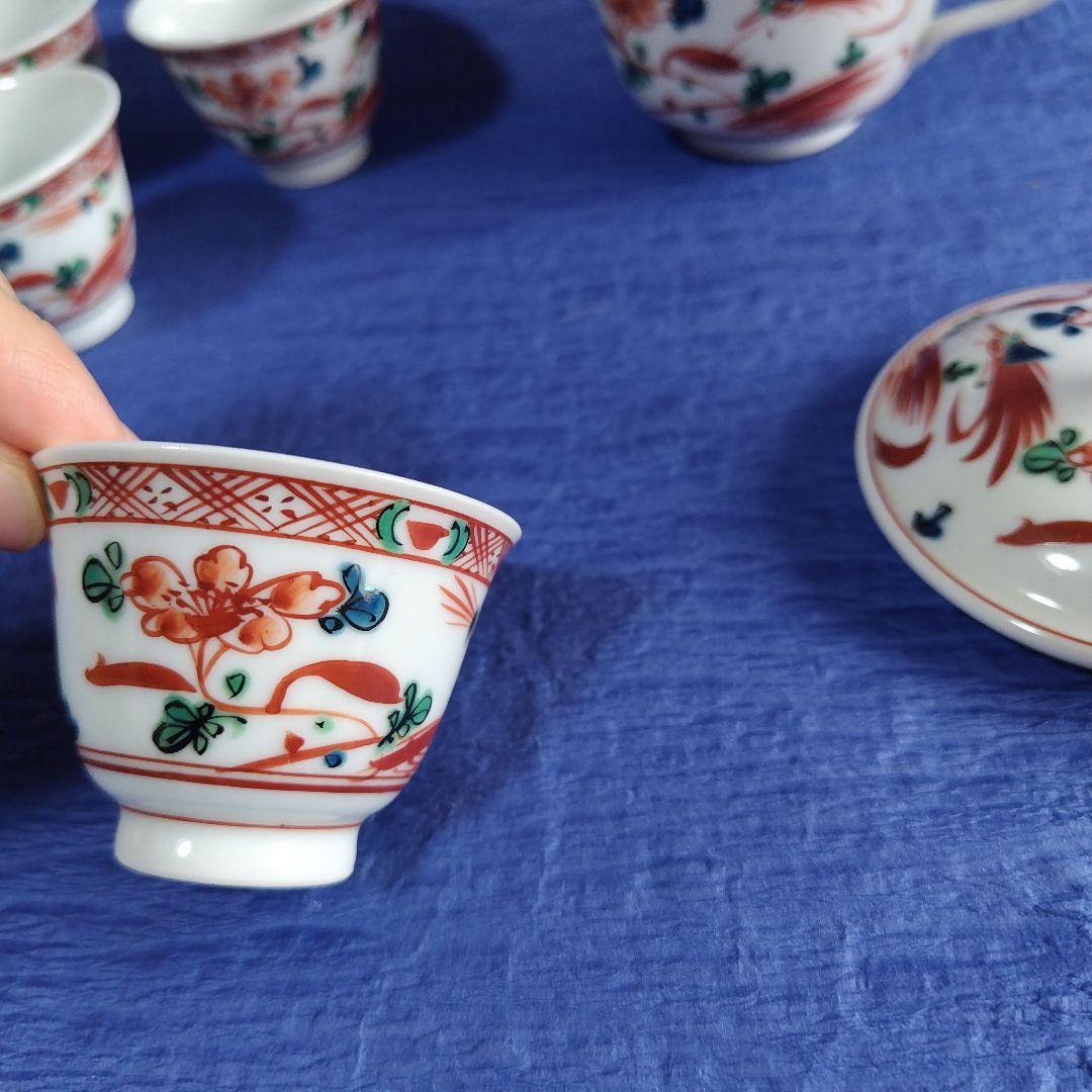 九谷焼　上出長右衛門前茶茶碗　湯のみ　急須　セット　レトロ　アンティーク