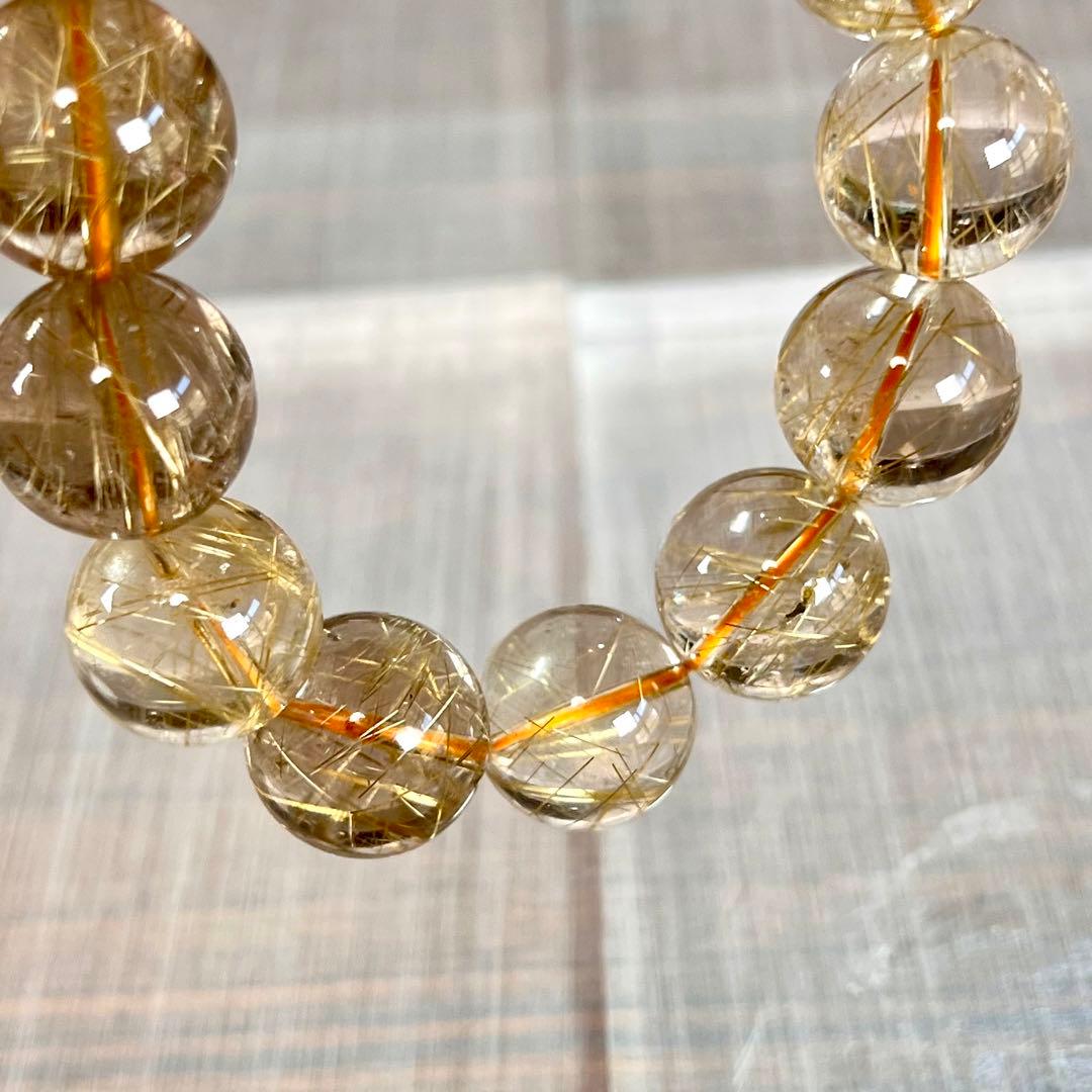 内径18.5cm 針多め　ゴールドルチルブレスレット　金運強 6-20