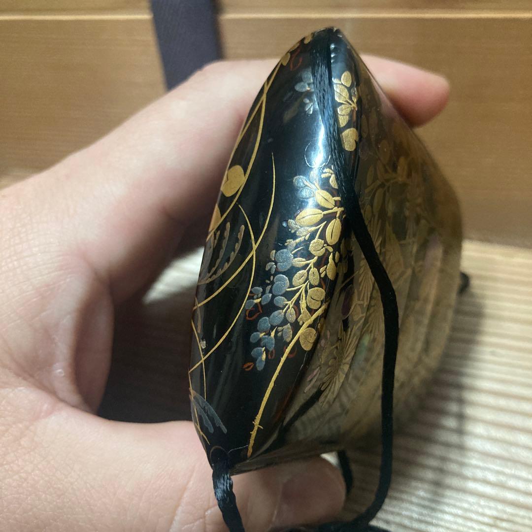 江戸時代　印籠　蒔絵　青貝　梨地