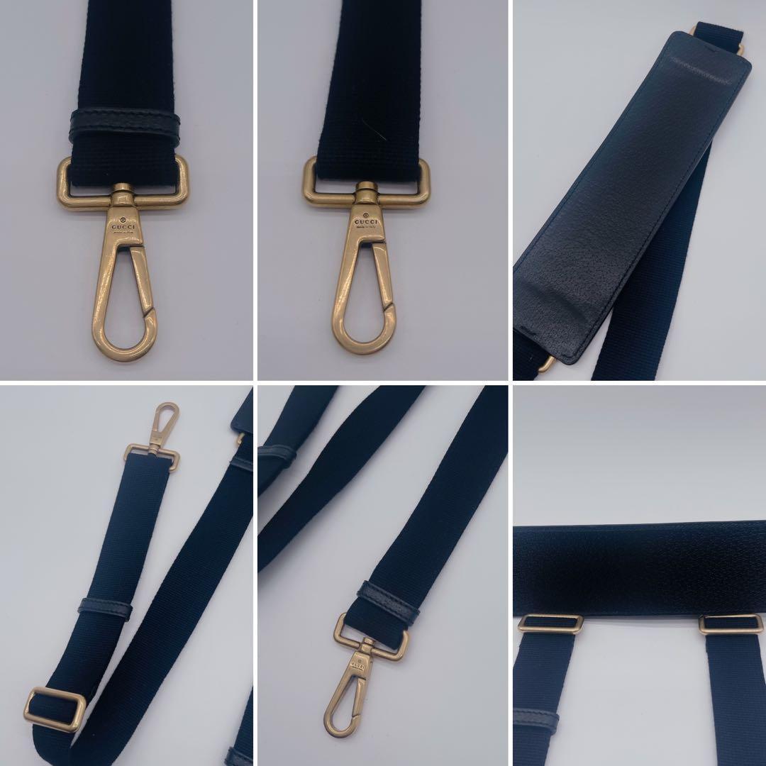 【GUCCI】ウェブ付ブリーフケース ビジネスバッグ 2WAY レザー ブラック