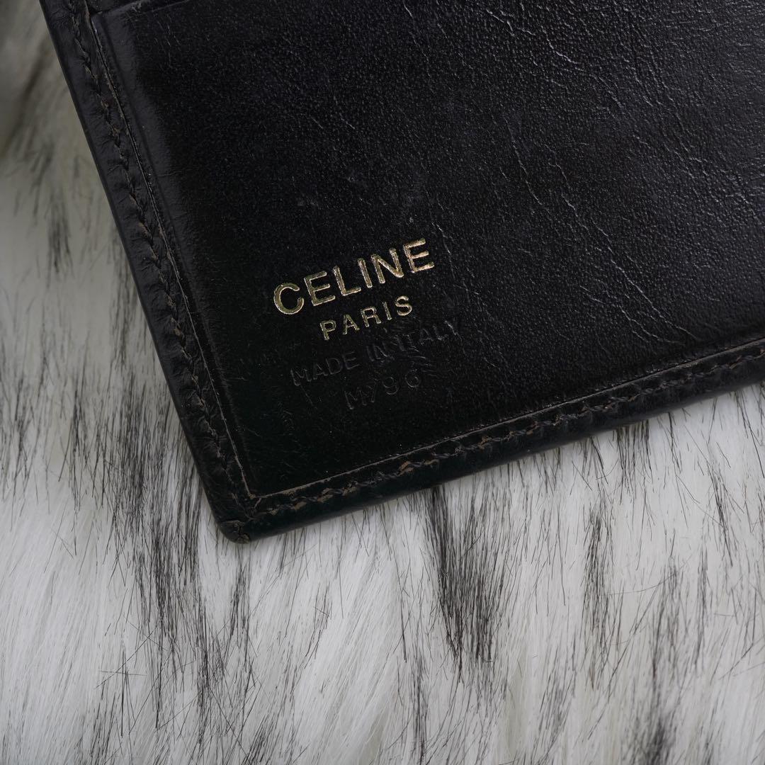 極美品　CELINE セリーヌ　二つ折り財布　トリオンフ　マカダム柄　ブラウン