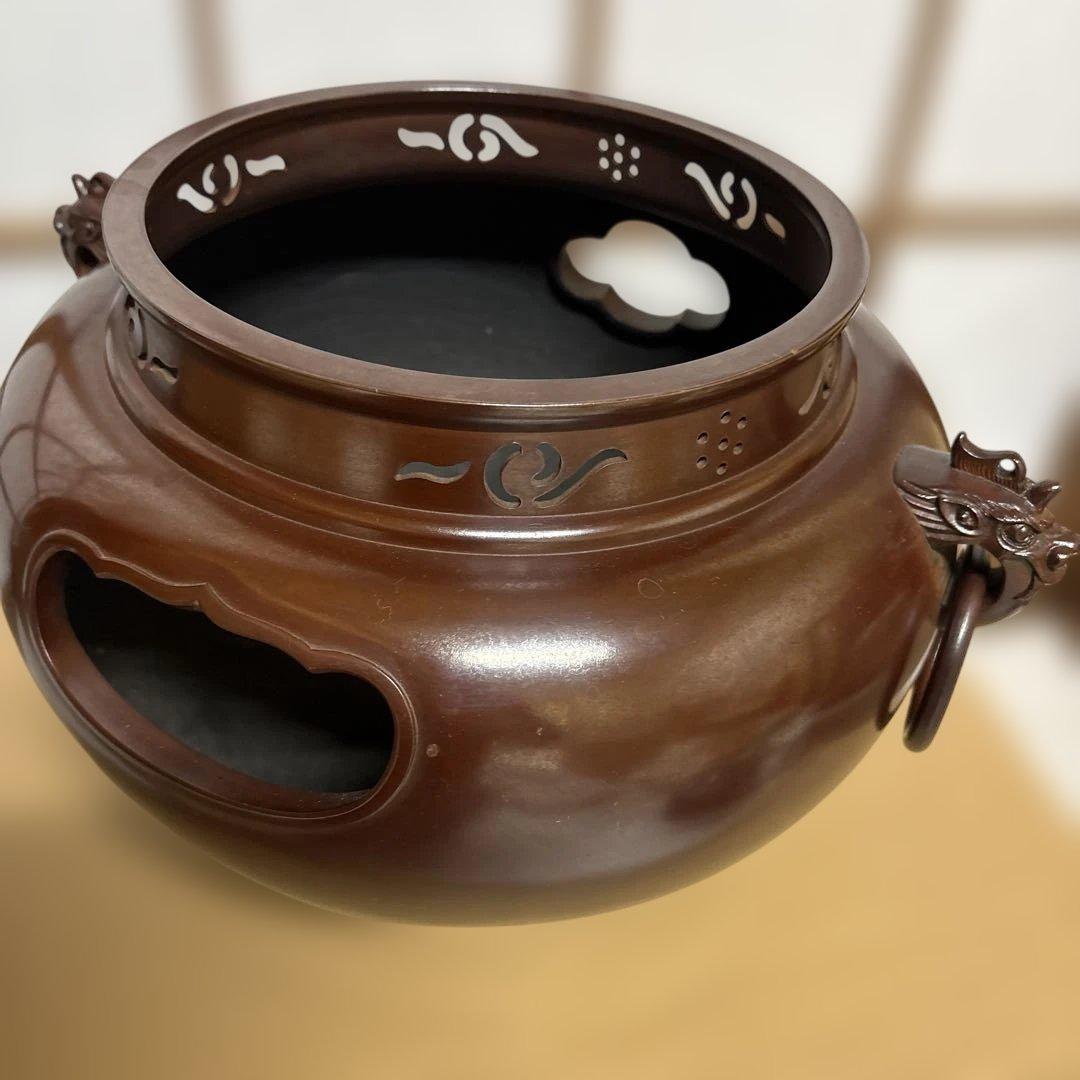 菊池正直 釜　一ノ瀬宗和 風炉　唐銅鬼面風炉　27日まで限定10%オフ‼️