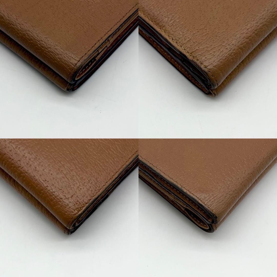 【極美品】LOUIS VUITTON レザー 二つ折り財布 モノグラム 焦茶