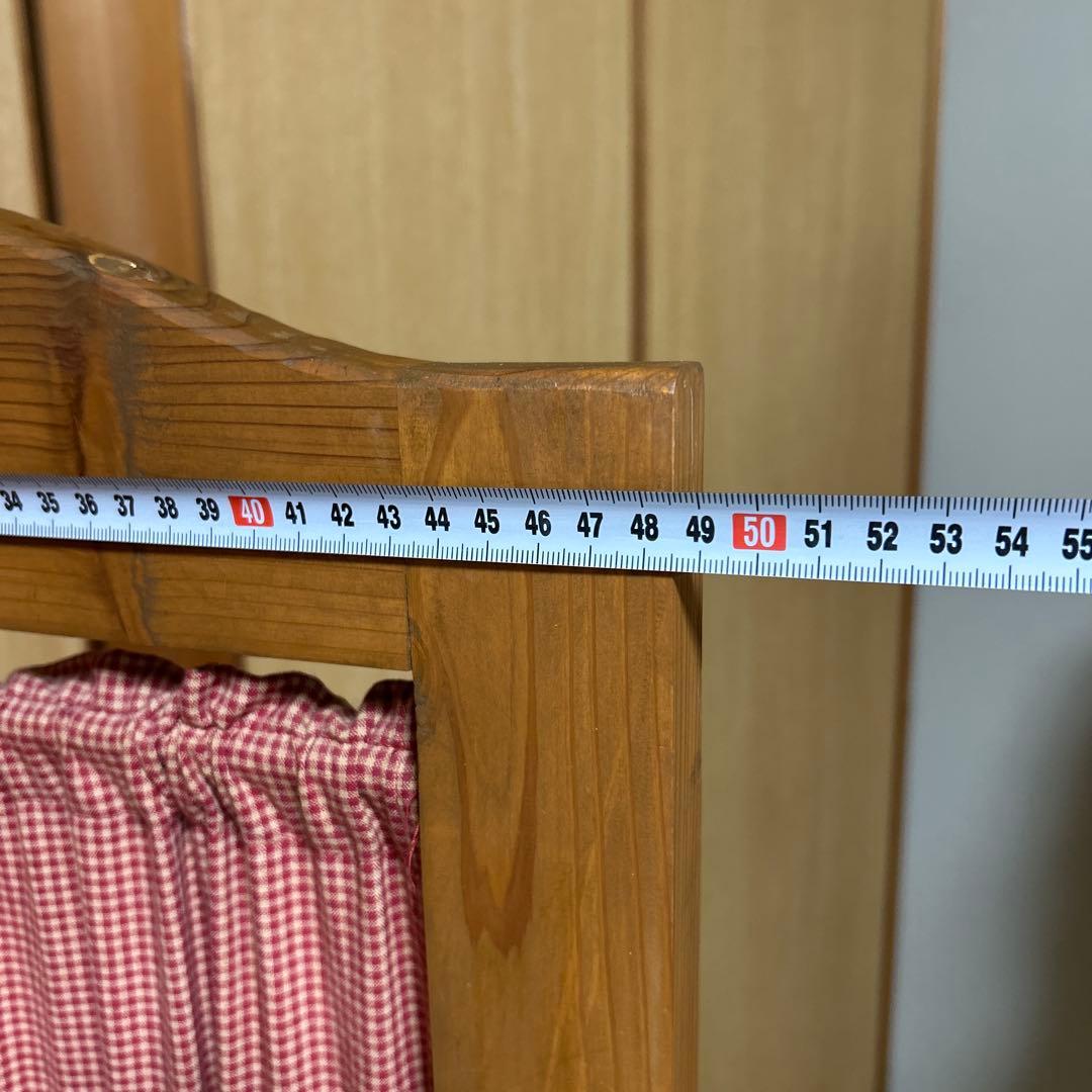 カントリー調　木製三つ折りパーテーション ハート型