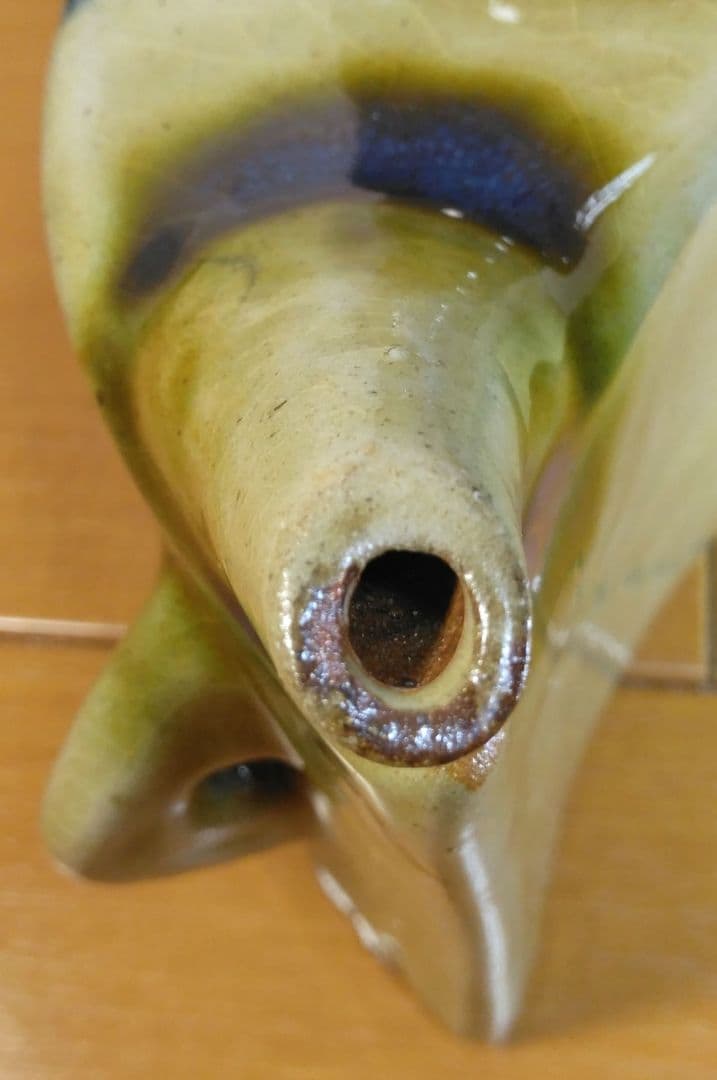 人間国宝 金城次郎 魚紋抱瓶 栞 共箱 美品 やちむん 壺屋焼 壷屋焼