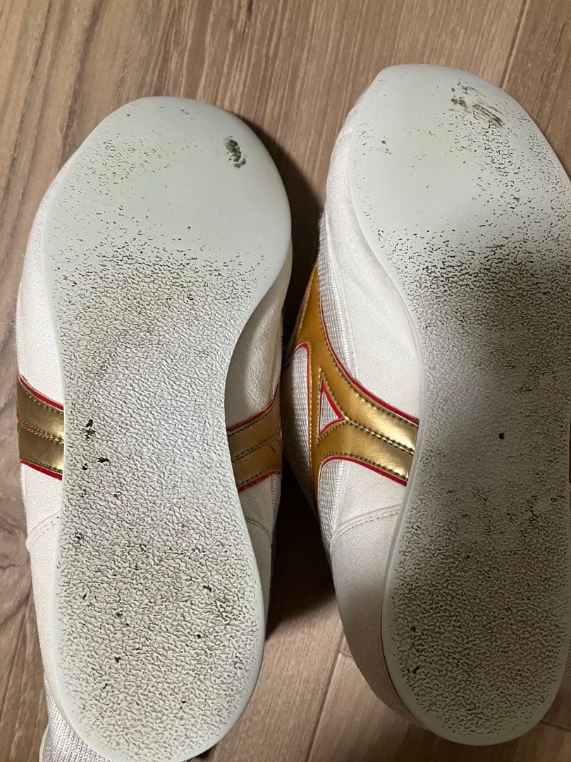 Mizuno ボクシングシューズ ホワイト/ゴールド 27cm