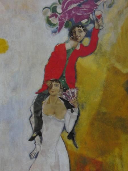 シャガール、ふたりの肖像とワイングラス、希少画集、新品額付