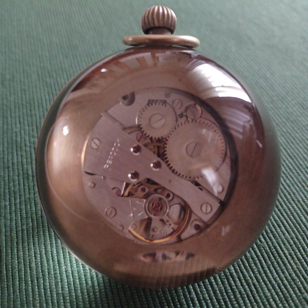 OMEGA オメガ 手巻き アンティーク 球体時計 クリスタル 置時計 稼動品