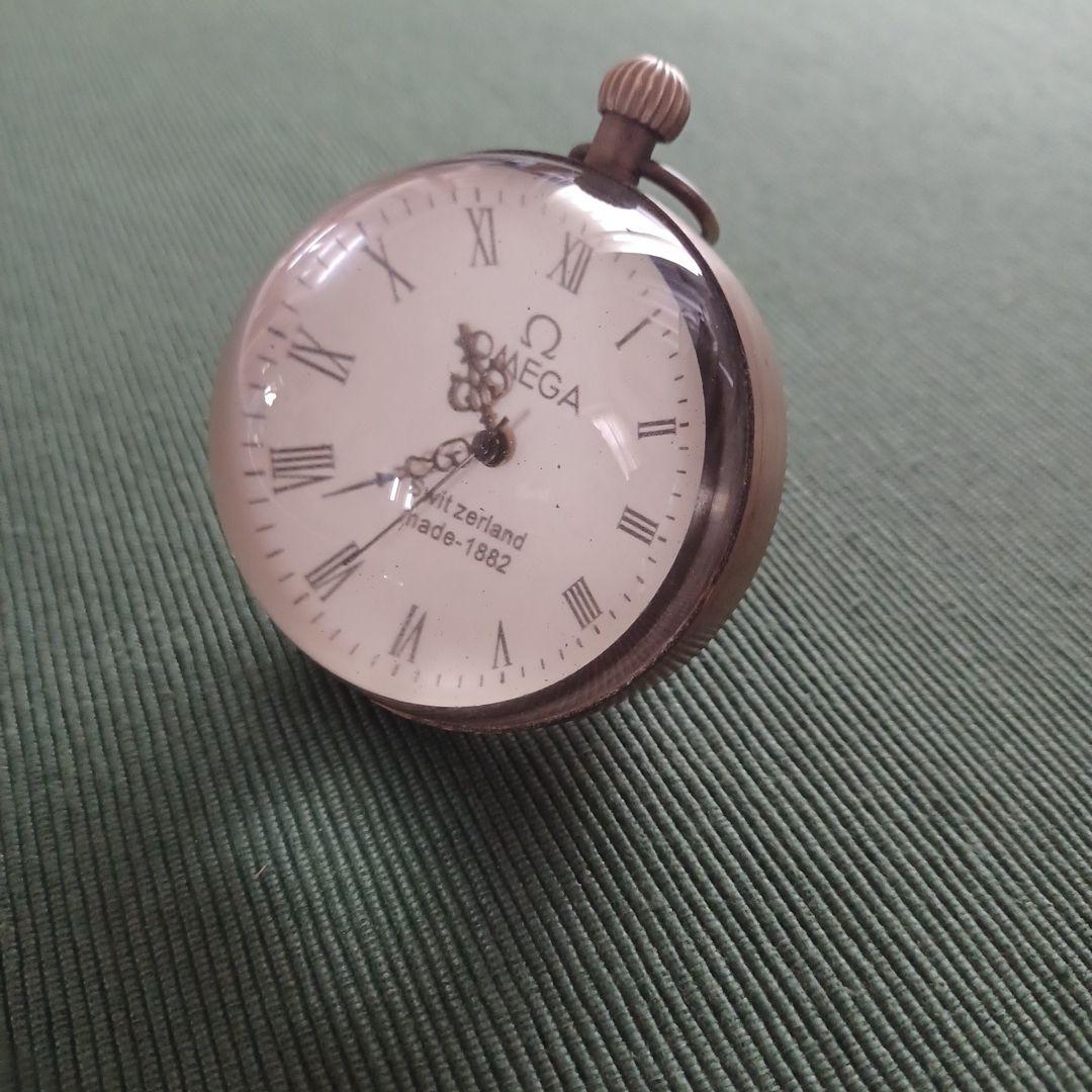 OMEGA オメガ 手巻き アンティーク 球体時計 クリスタル 置時計 稼動品