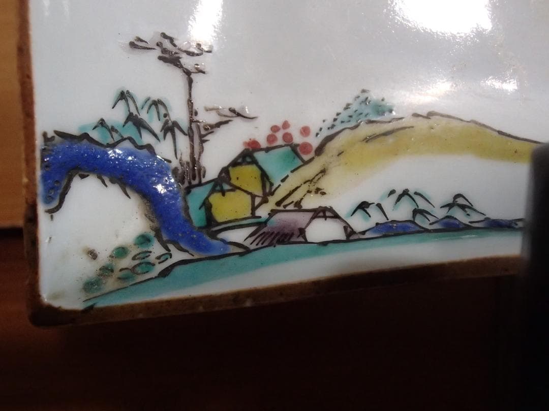 絵皿　角皿　古九谷　骨董