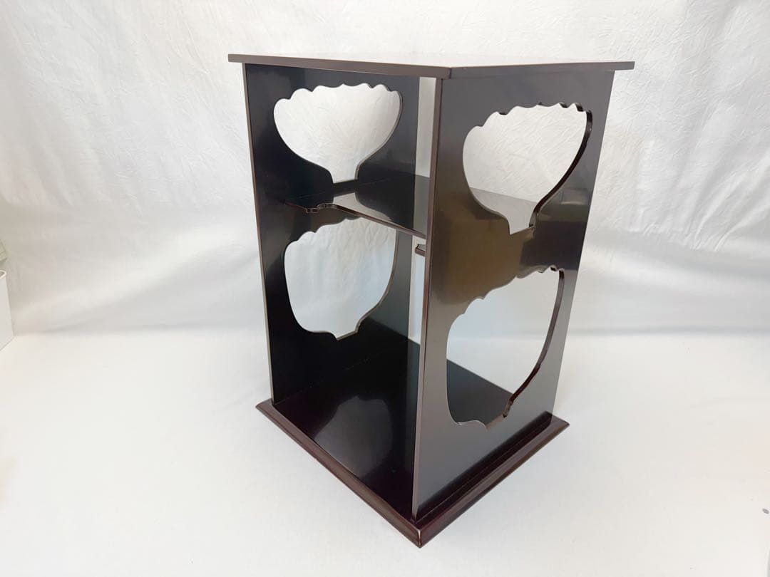 ほぼ未使用 茶道具 平安 祥雲作 溜塗 水指棚 紹鴎 染付水指 2点セット 共箱