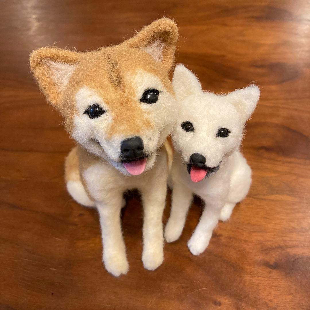 羊毛フェルト　柴犬　セット　置物
