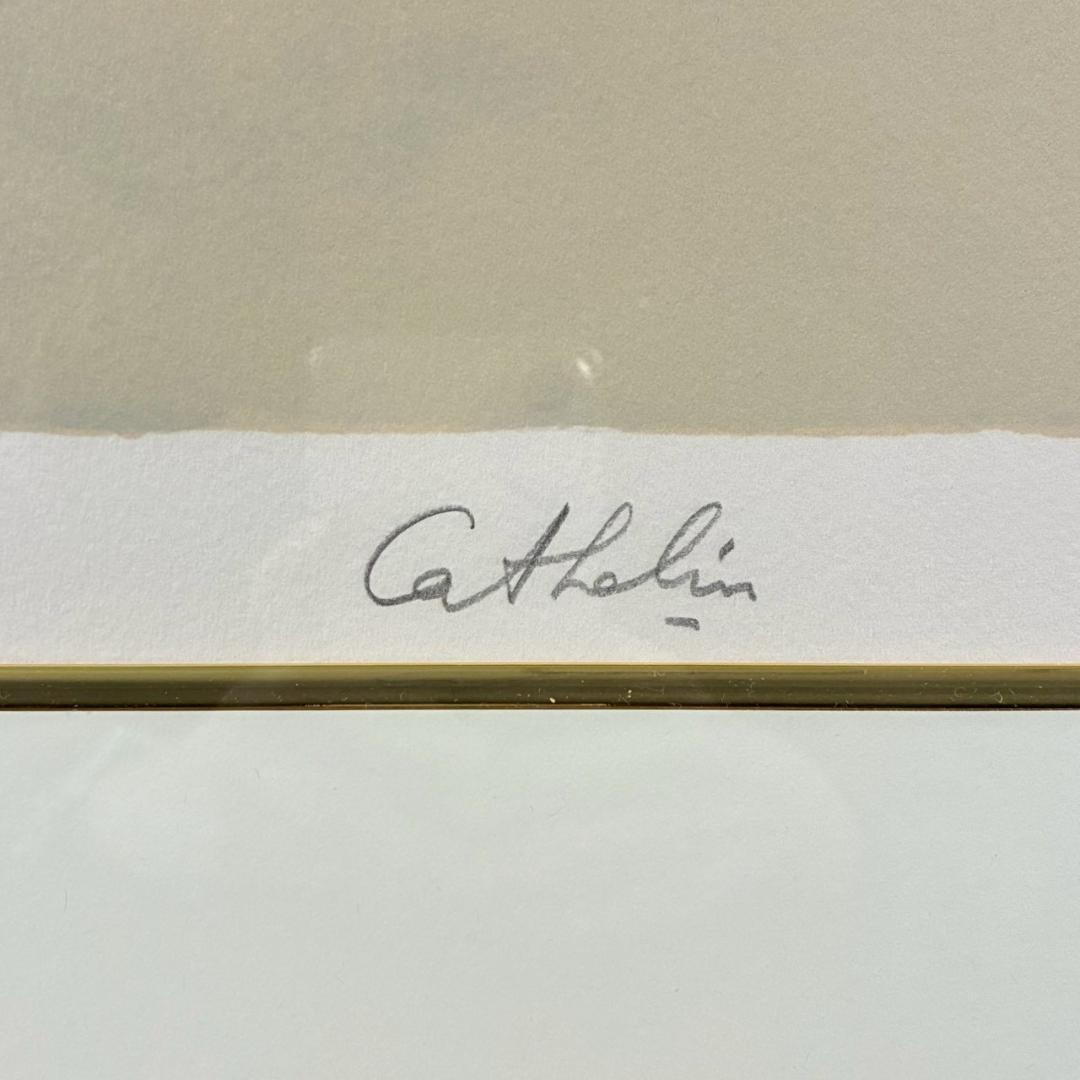 美品 ベルナール・カトラン「白い薔薇の小さな花束」リトグラフ 大作 サイン入