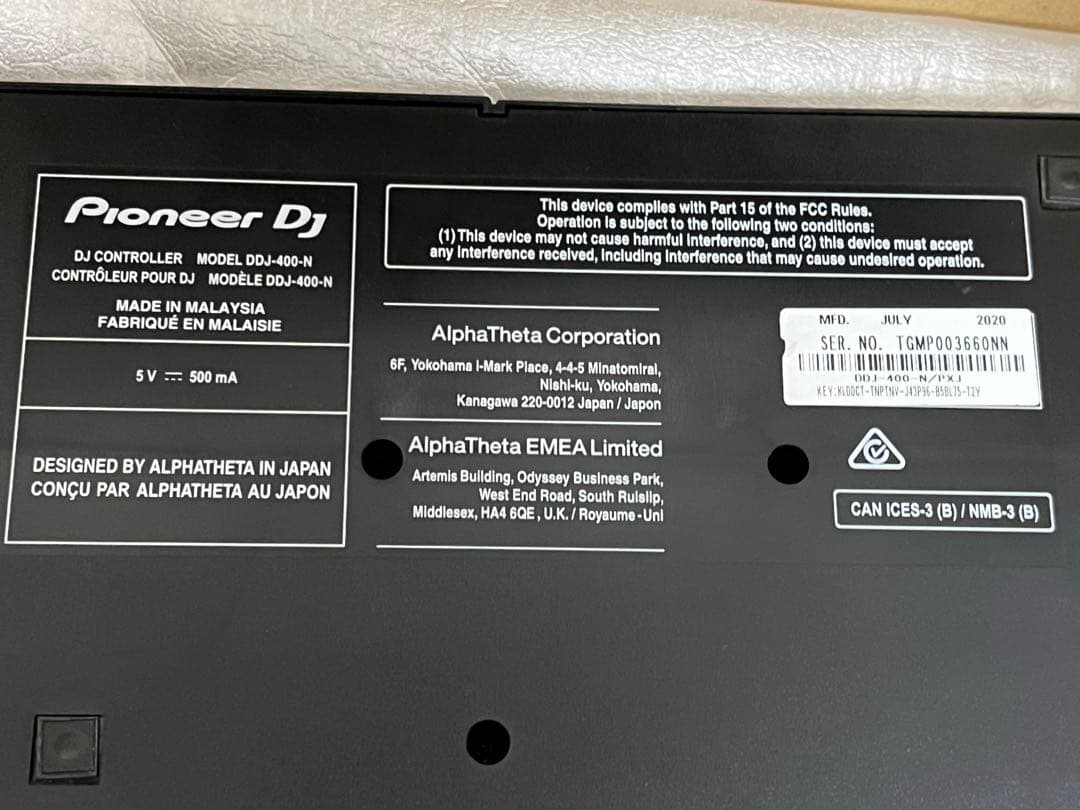 即発送 Pioneer DDJ-400-N 外箱付き　動作確認済み