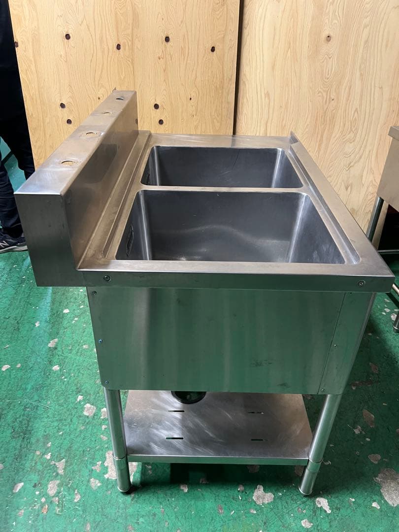 マルゼン 右側ソルイド2槽シンク1050x670x810(+150)