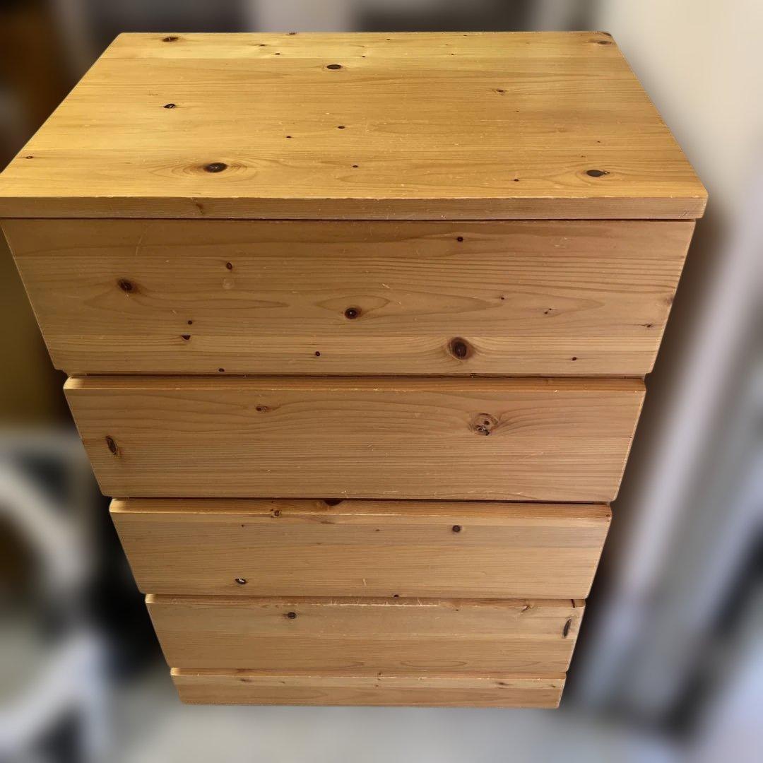 無印良品 パイン材チェスト4段 木製家具 タンス 衣類収納