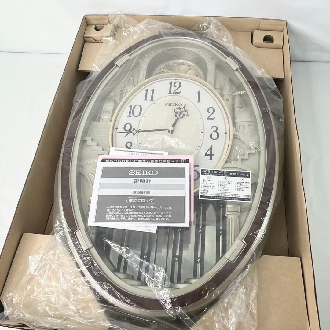 【新品】SEIKO セイコー 電波掛時計 AM255B からくり時計