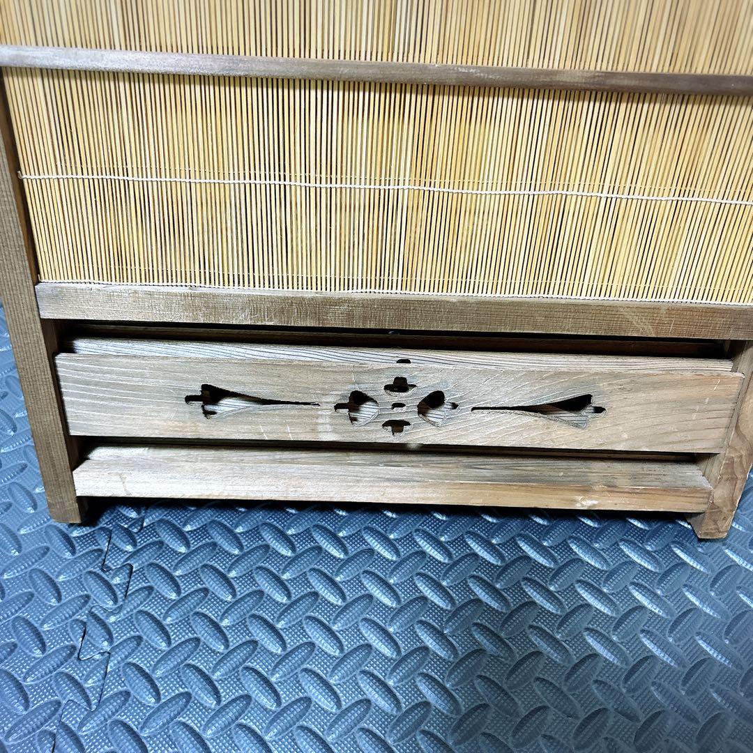 【良品】　透かし彫り　簾屏風　衝立　パーテーション　間仕切り　昭和レトロ